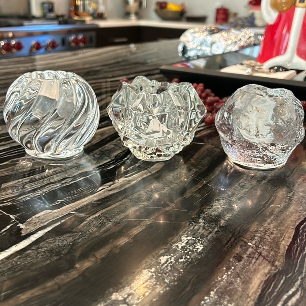 Kosta Boda - 3 votive holders